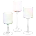 Tall Candle Holder Set Of 3 Clear Glass O86619