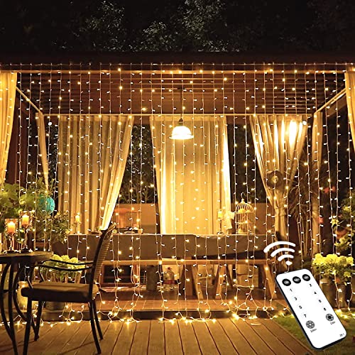300 LED Warm White Christmas Curtain Lights I243337