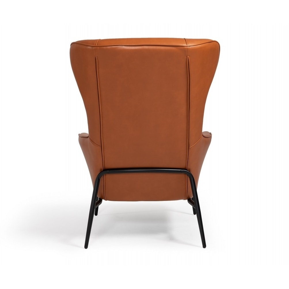Orange Leatherette Lounge Chair R1535