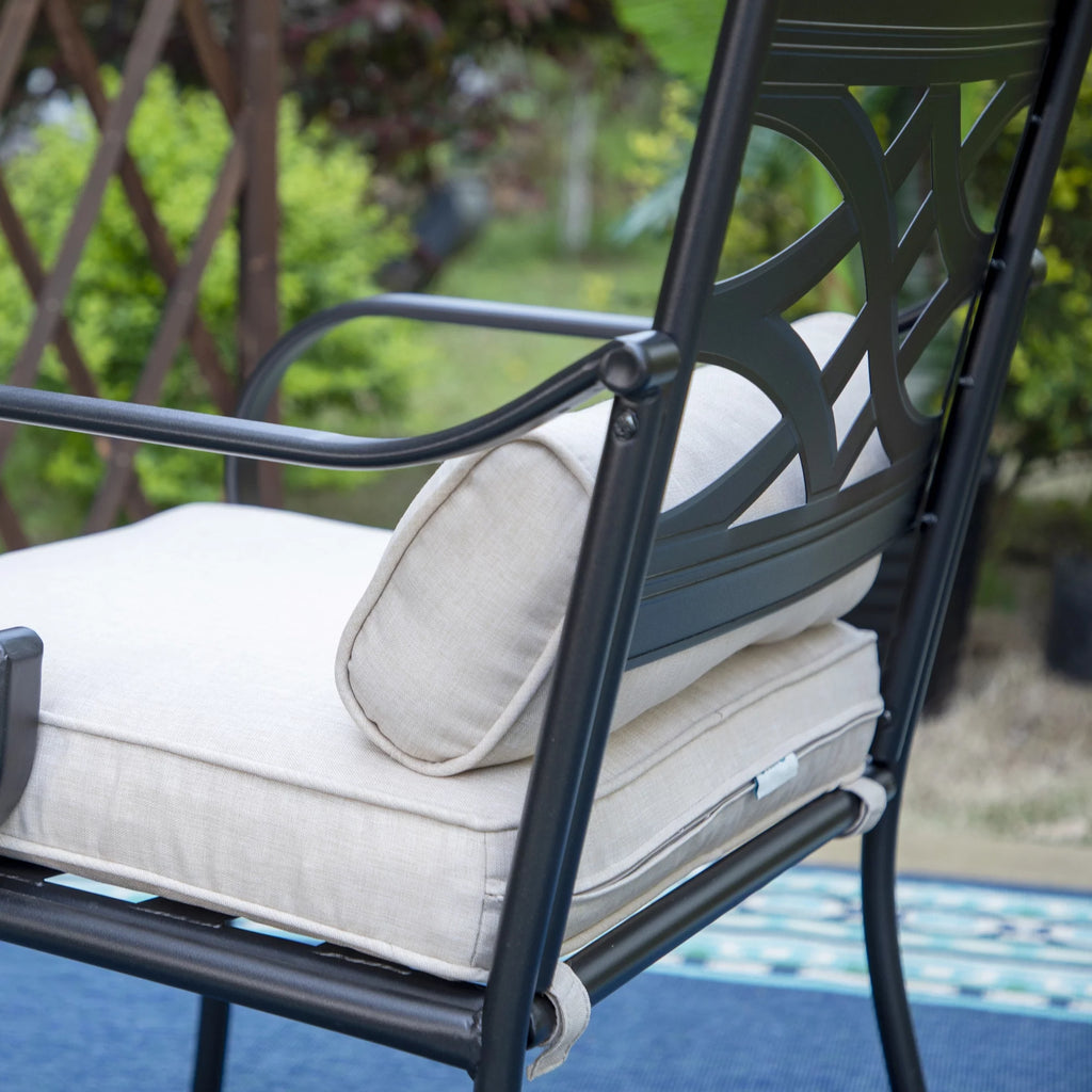 7-Piece Metal Outdoor Dining Set with Cushioned Armchairs W386578