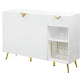 White High Gloss Server with Wine Rack X55558