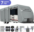 RV Cover 7 Layers Top Camper Cover for 27' to 30' RV with Tongue Jack Cover R976