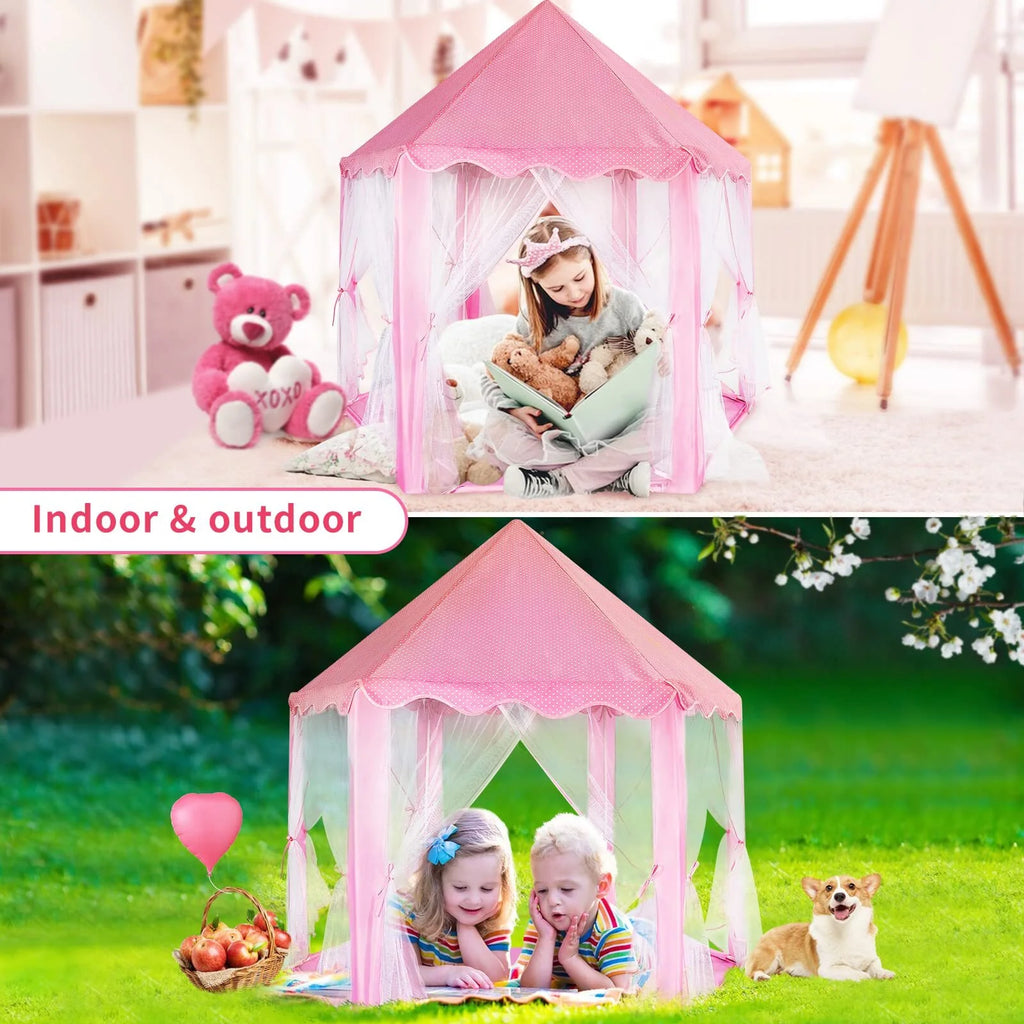 Castle Princess Tents with Lights, Kids Tents for Indoor and Outdoor Play E24800