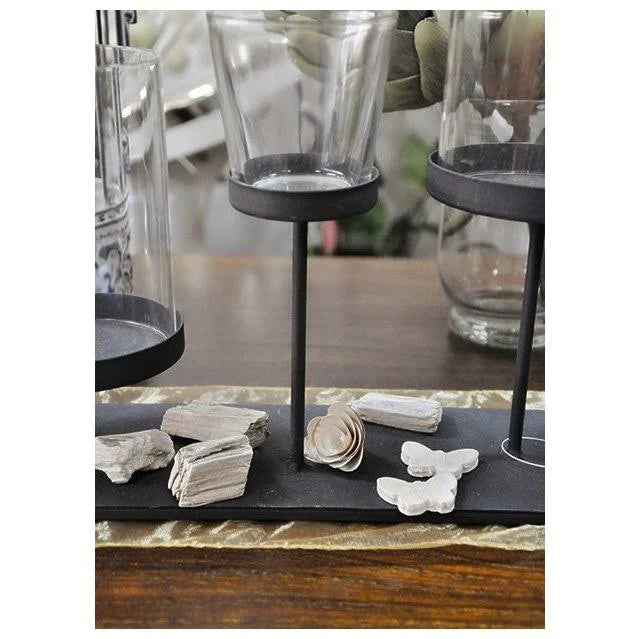 Pedestal Candle Centerpiece with Nine Metal Candle Holders I486588