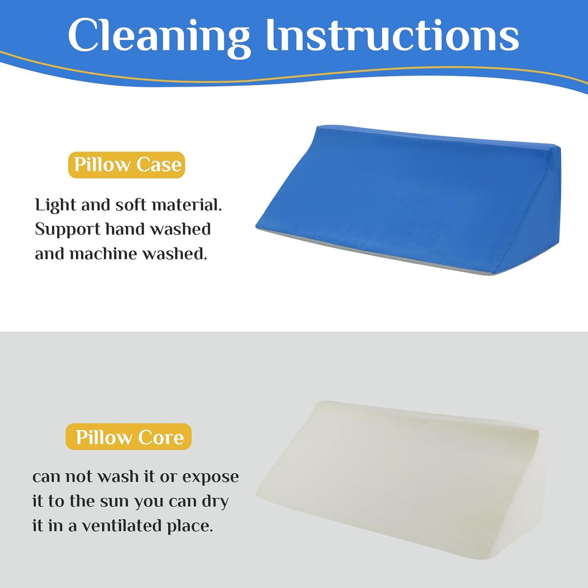Foam Bed Wedge Pillow 7.87 x 9.84 x 23.62 in. O895