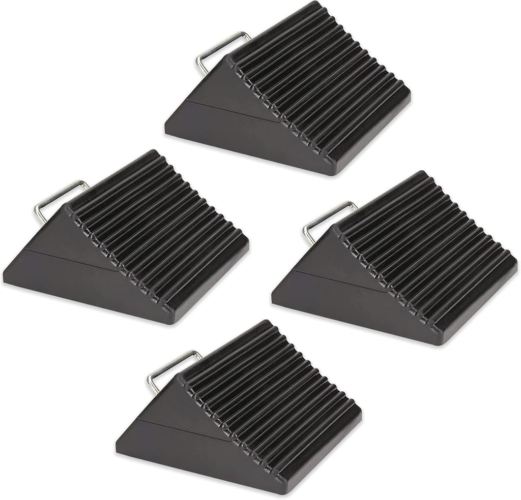 Set of 4 Heavy Duty Nylon Rubber Wheel Chocks B3293
