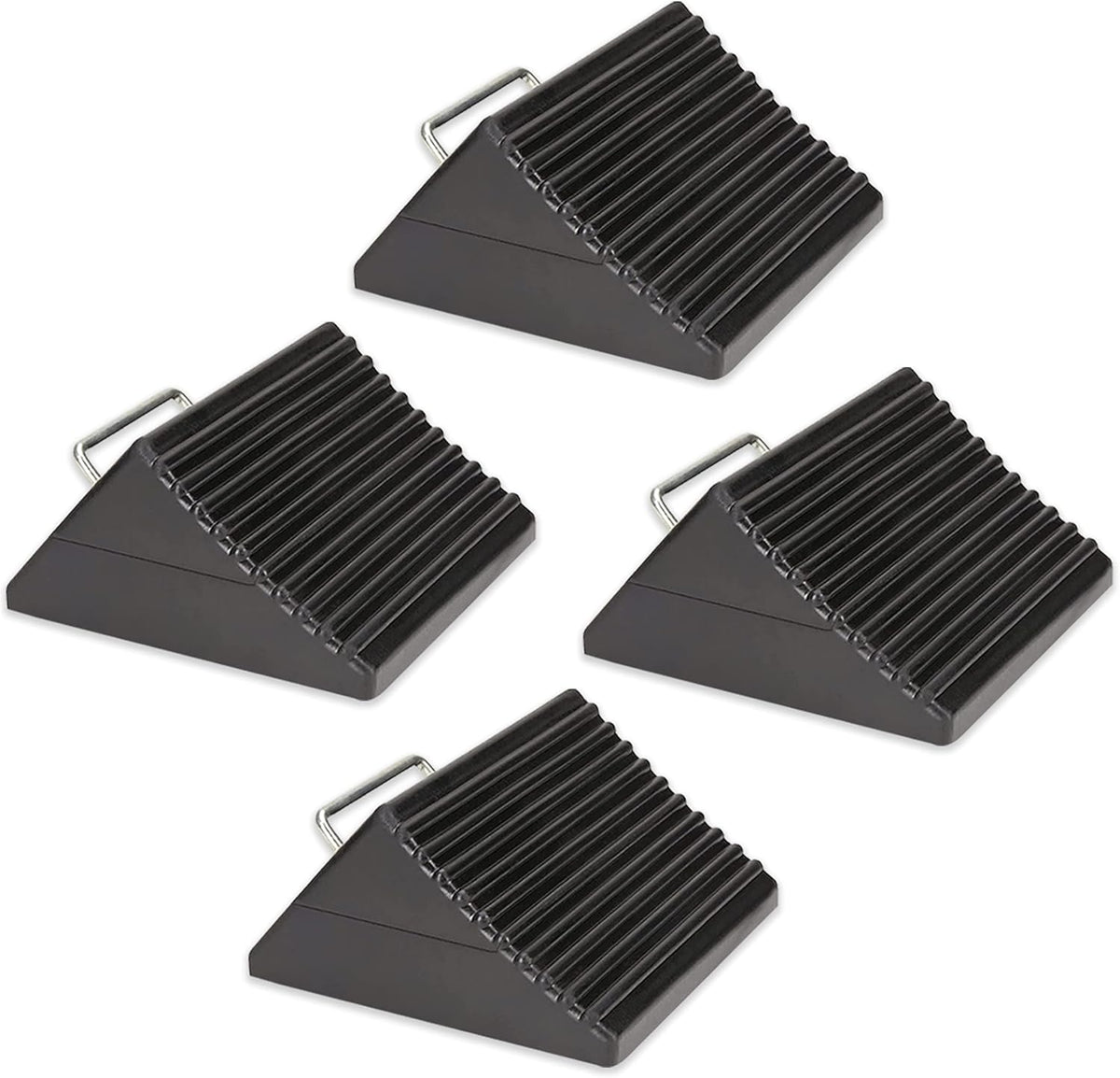 Set of 4 Heavy Duty Nylon Rubber Wheel Chocks B3293