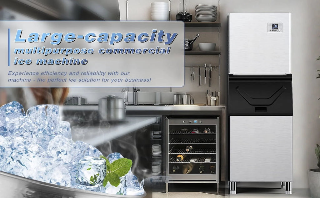 Commercial Ice Maker 355 Lbs/24H, 166 Lbs Storage Air-Cooled Ice Machine M37384