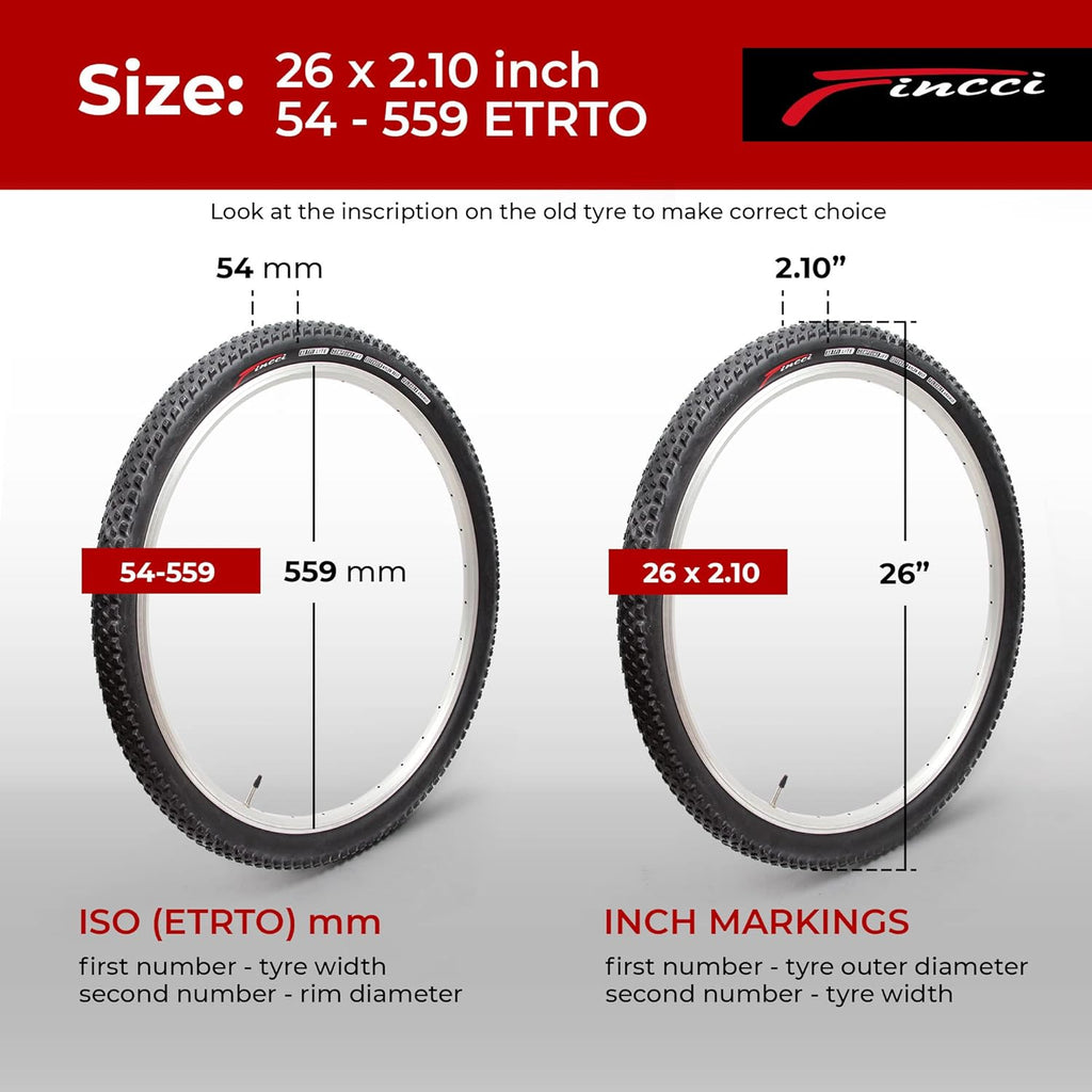Pair 26 x 2.10 Inch Foldable 60 TPI XC Tires with Nylon Protection L5304