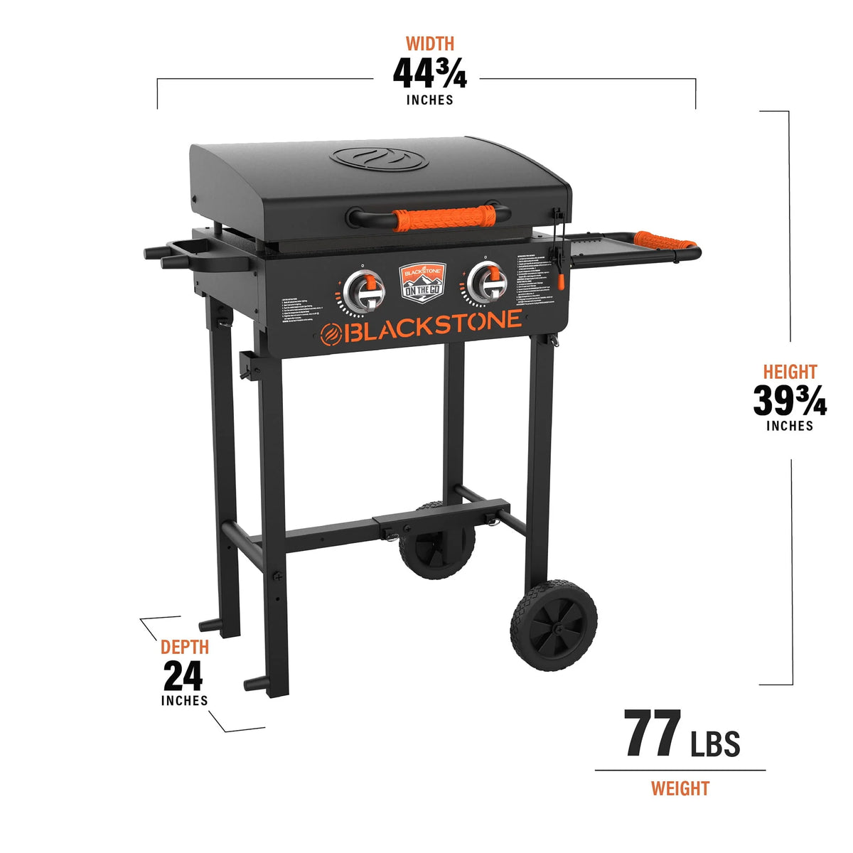 2-Burner 22 Cart Griddle with Folding Legs D960