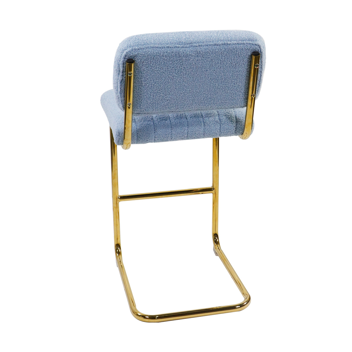Blue Boucle Upholstered Bar Stools Set of 2 L67869