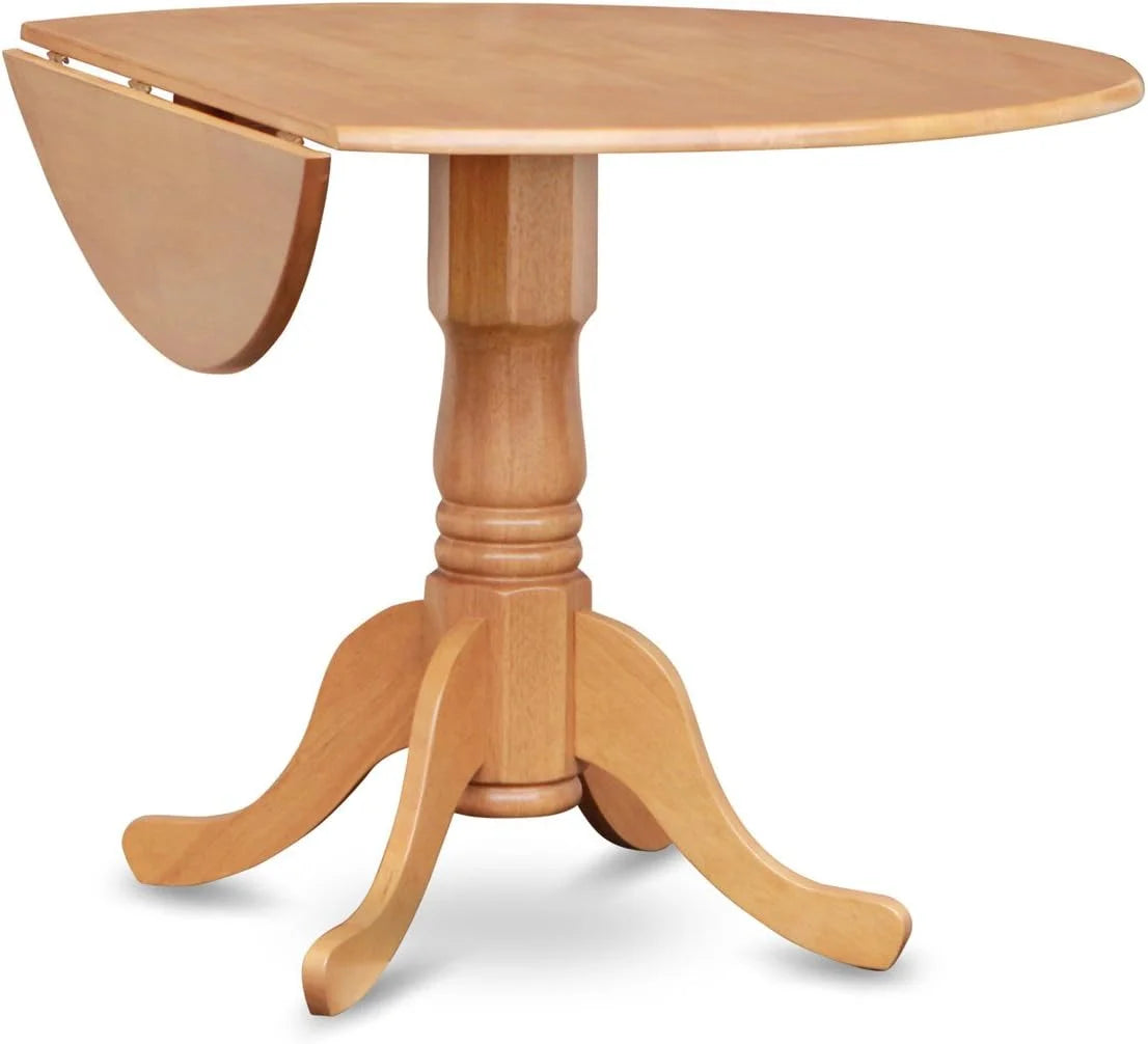 3 Piece Round Dropleaf Dining Table and 2 Wooden Seat Chairs Z5043