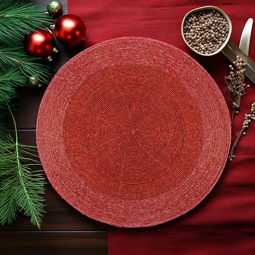 Handmade Beaded Charger Placemats Set of 4 M485