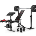 900LBS Adjustable Weight Bench with Barbell Rack N73161