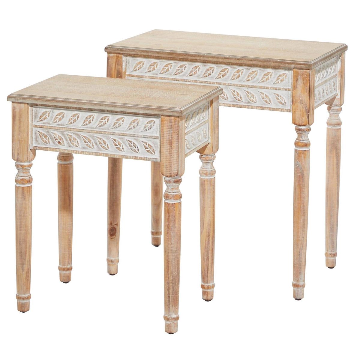 Farmhouse End Accent Tables Set of 2 U8041