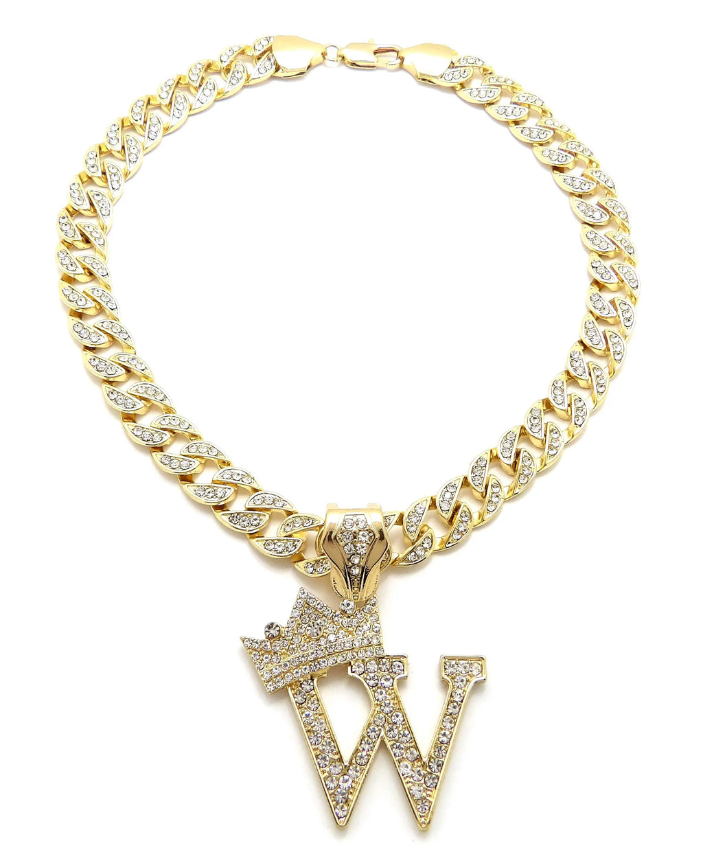 Gold Cuban Chain Necklace with Pendant L89022