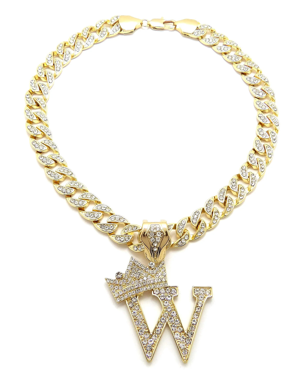 Gold Cuban Chain Necklace with Pendant L89022