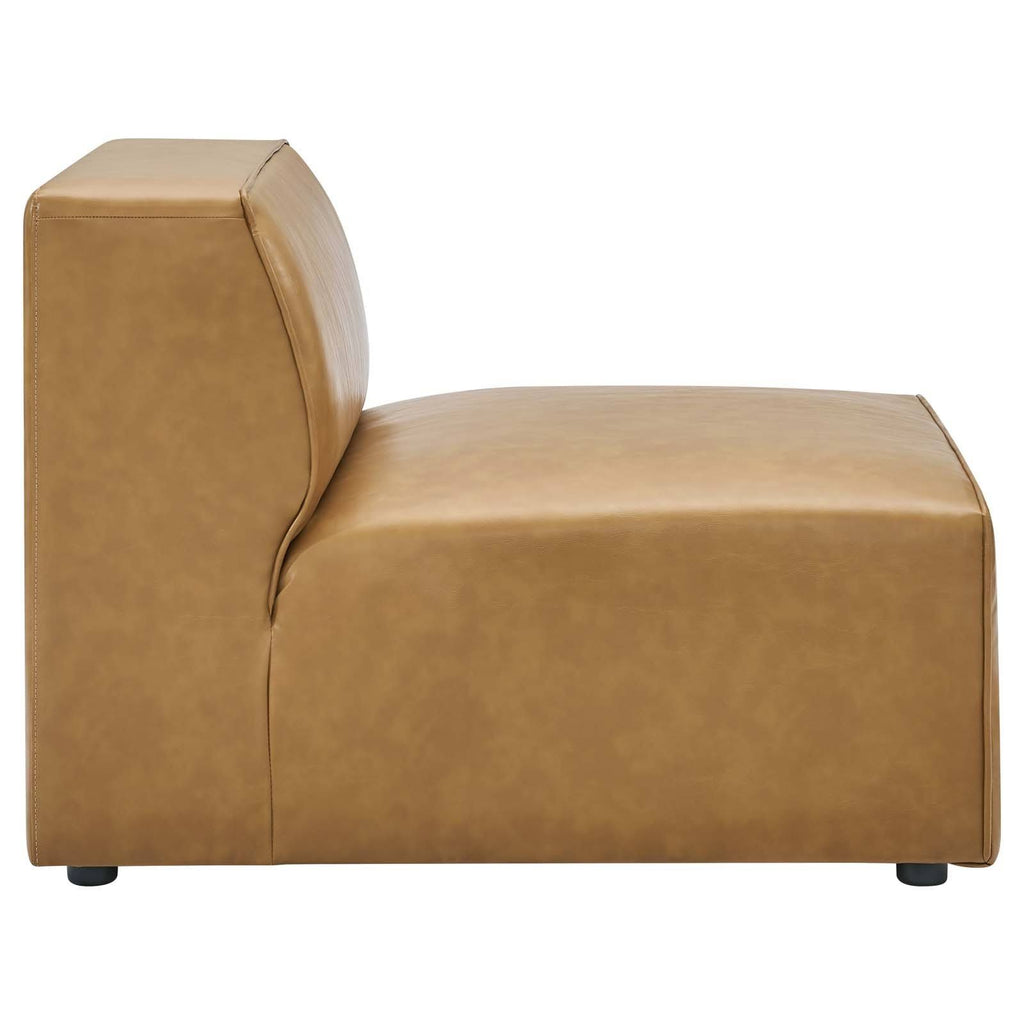 Gray Vegan Leather Armless Chair T17298