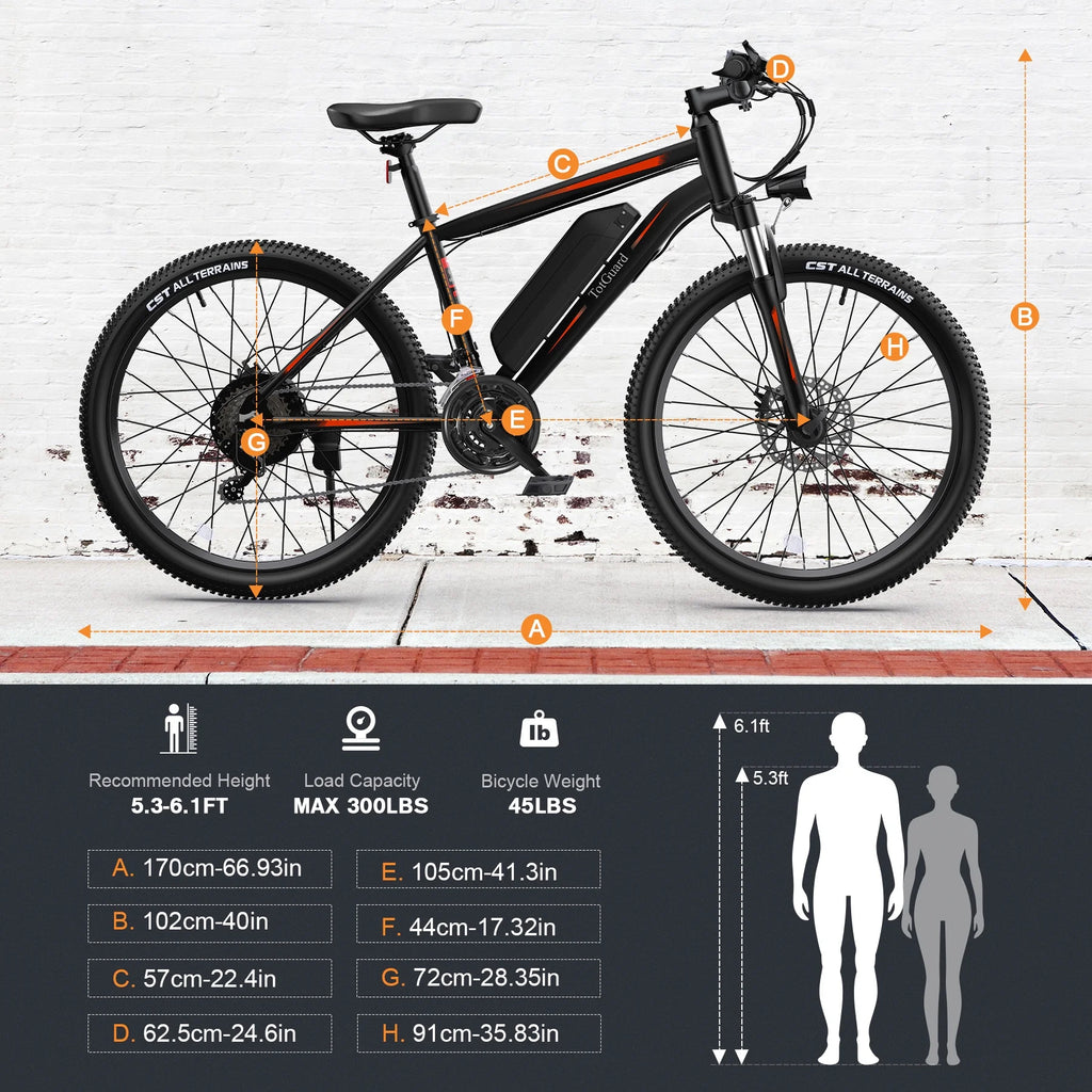 Electric Bike 26 350W 36V 374.4WH Shimano 21 Speed W498315