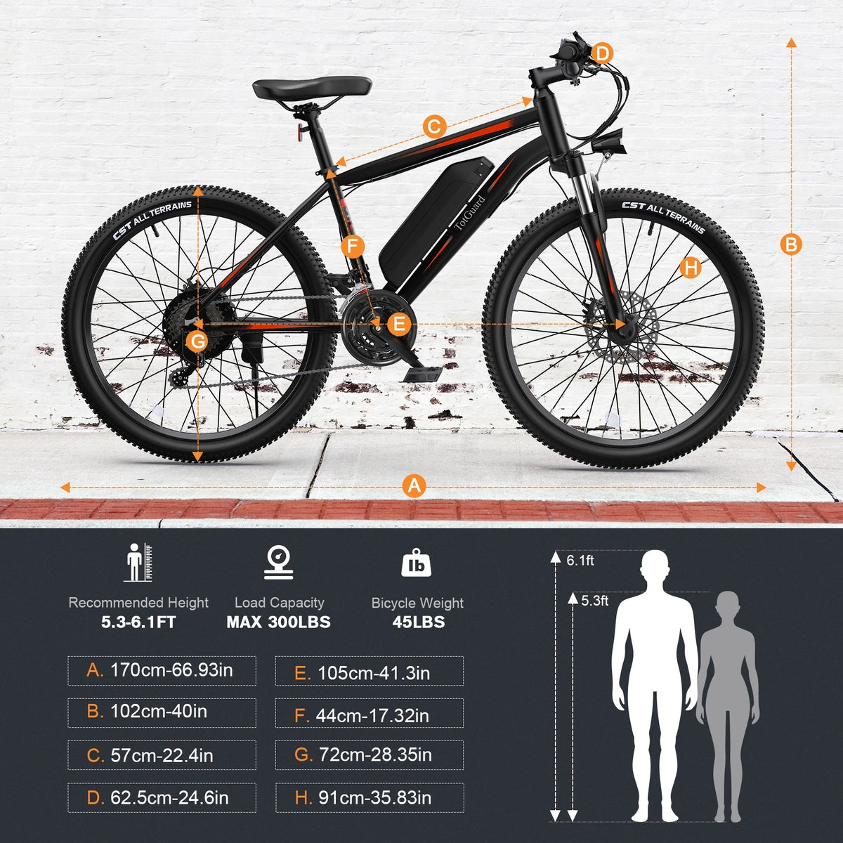 Electric Bike 26 350W 36V 374.4WH Shimano 21 Speed W498315