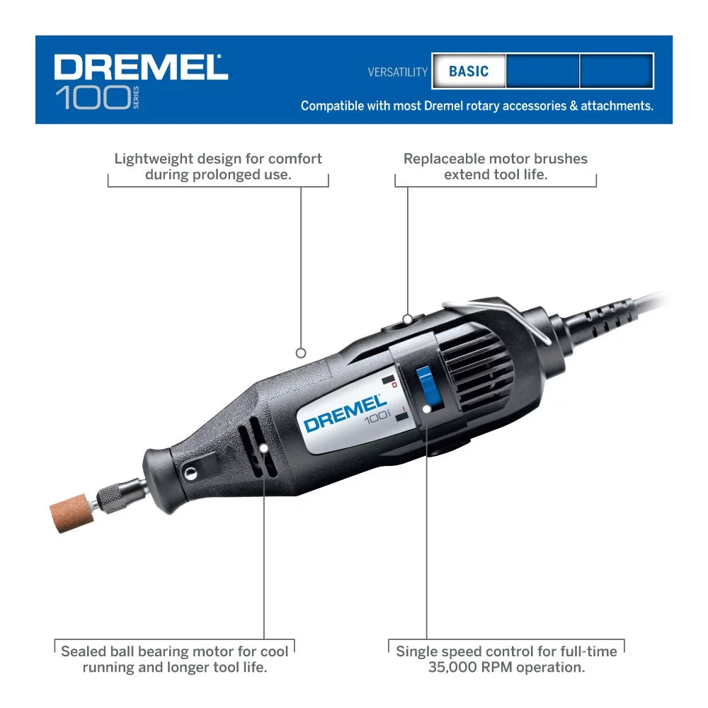 Single Speed Rotary Tool Kit with 6 Accessories S8596