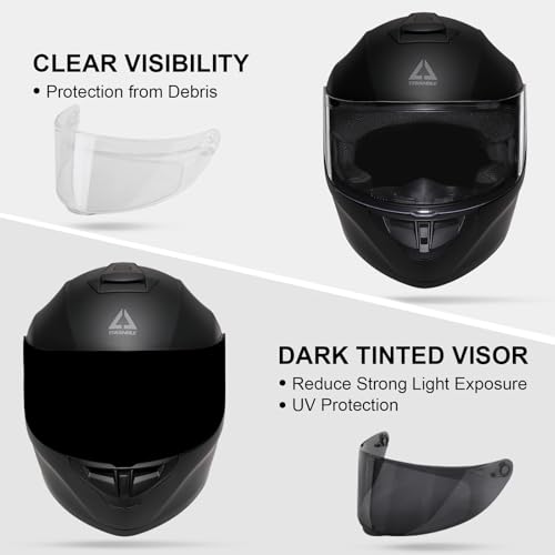 Full Face Motorcycle Helmet with Tinted and Clear Visor R117