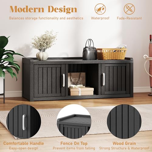 Waterproof UV-Resistant Shoe Storage Cabinet with 2 Doors V11678