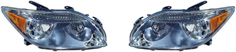 Headlight Assembly Pair Black Housing R253