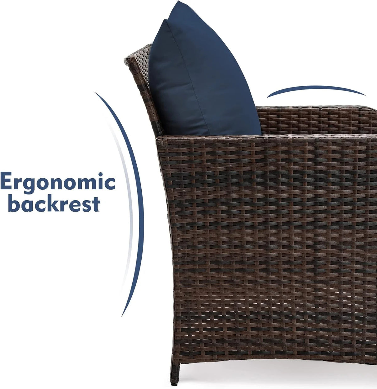 5 Piece Patio Conversation Rattan Chair Set with Storage Coffee Table R12296