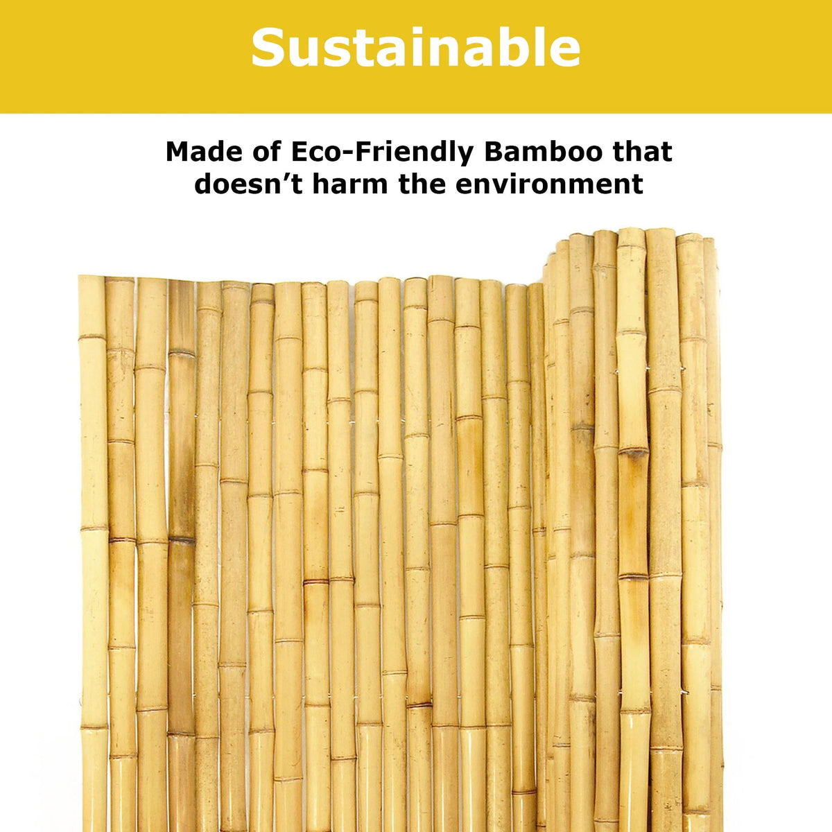Natural Bamboo Fencing Garden Screen Rolled Fence Panel 3/4 D x 4' H x 8' L I6589