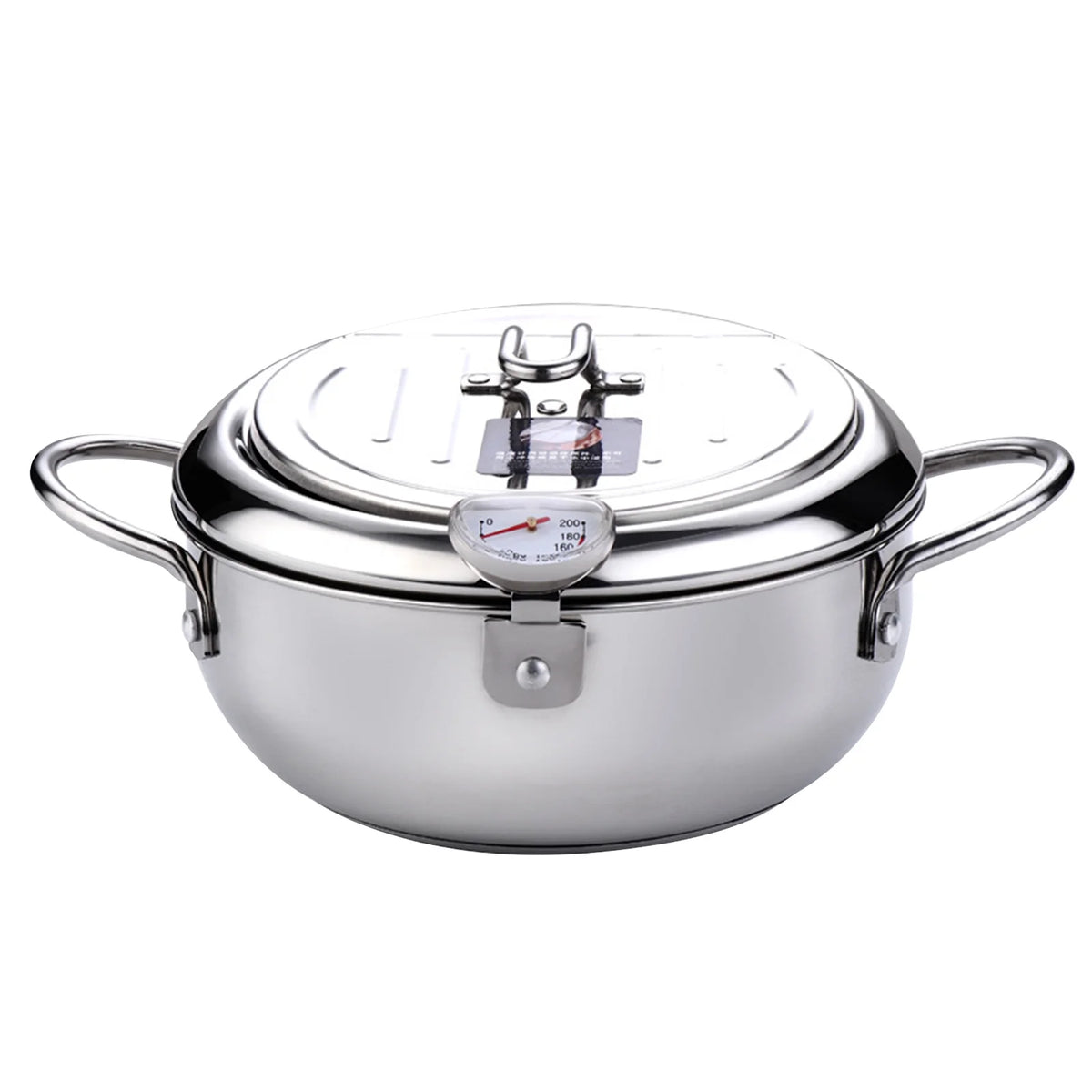 Stainless Steel Deep Fryer Pot with Oil Drip Drainer Rack F673980