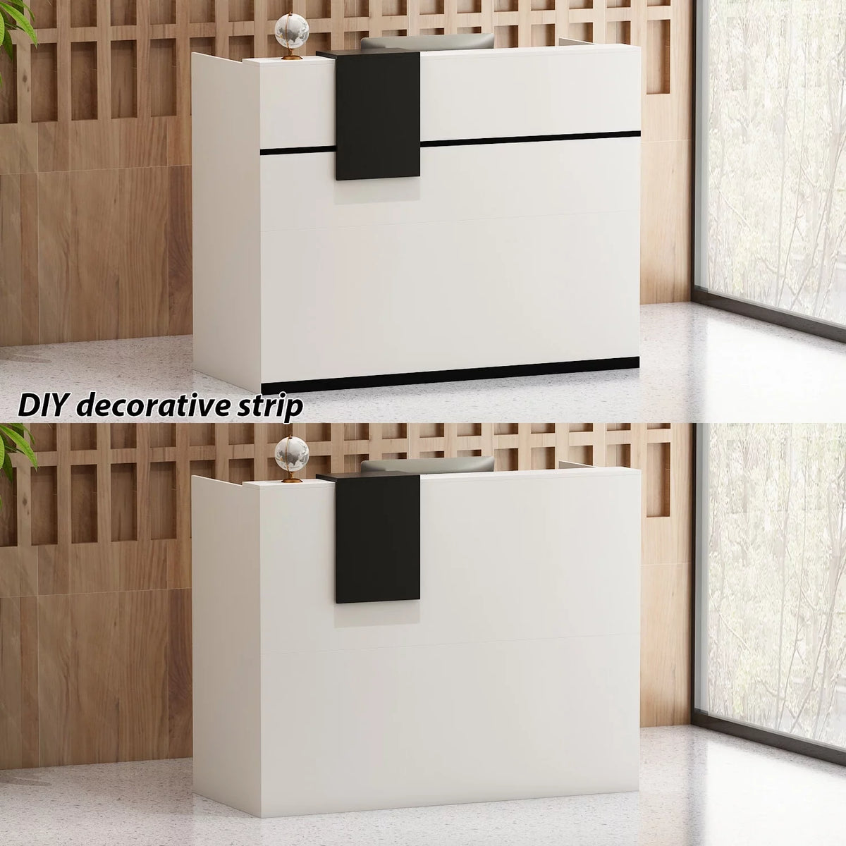 Rectangular Wood Reception Desk D851478