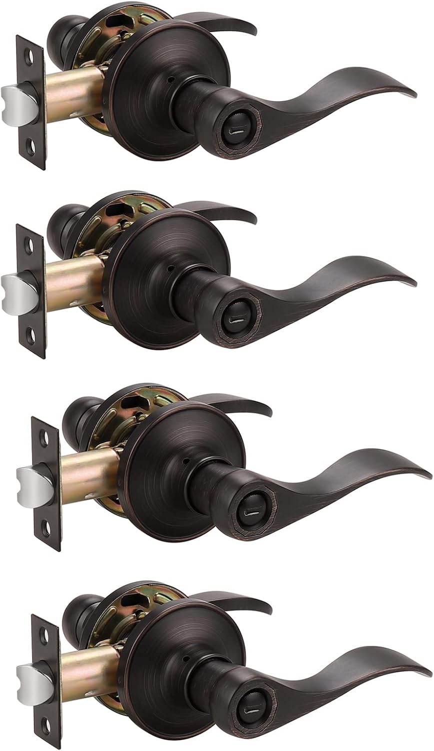 Satin Nickel Privacy Door Levers, 3 Pack X74411