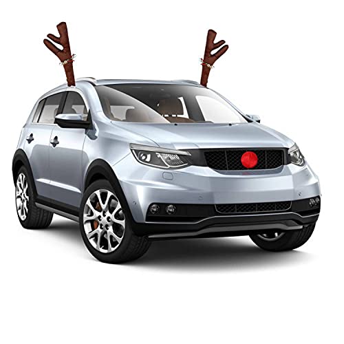 Car Reindeer Antlers & Nose Christmas Costume Decoration Kit (Brown) D7431