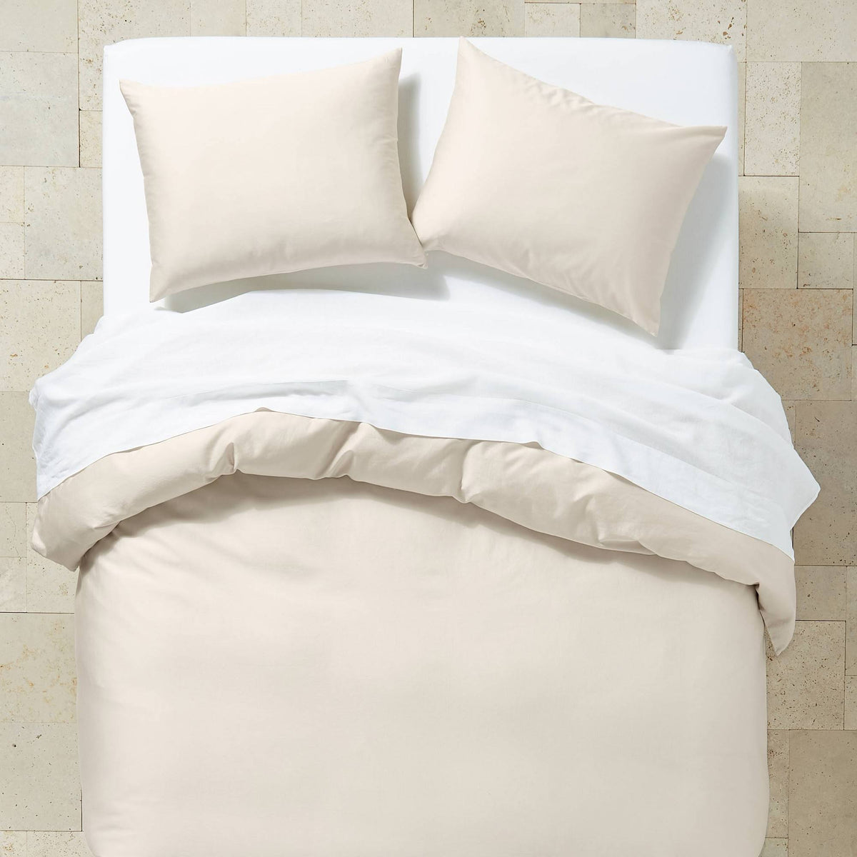 Full/Queen Supima Washed Sateen Duvet & Sham Set Natural B913