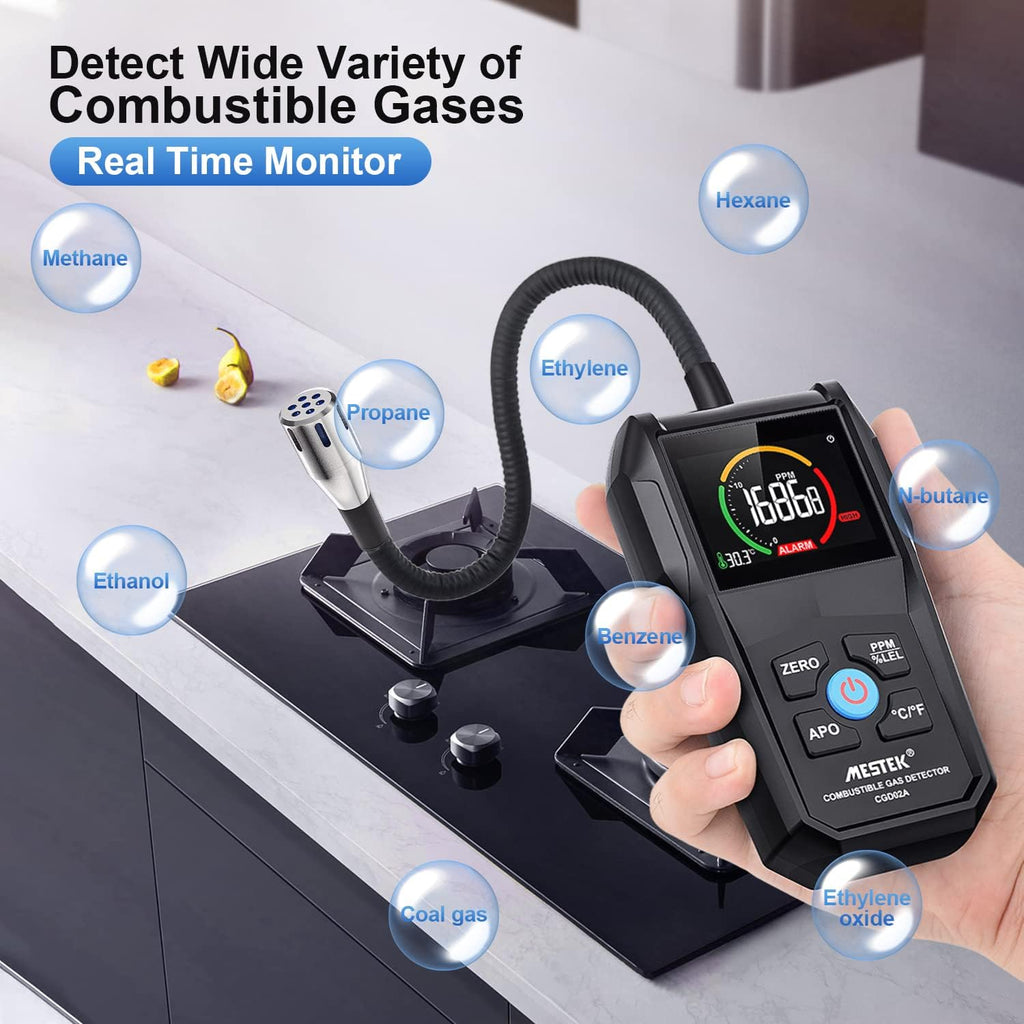 Gas Leak Detector with Alarm and Color LCD Display 0-50000PPM Pack of 2 L644017