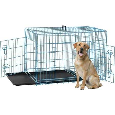 42 inch Foldable Metal Dog Crate with 2 Doors Q277080