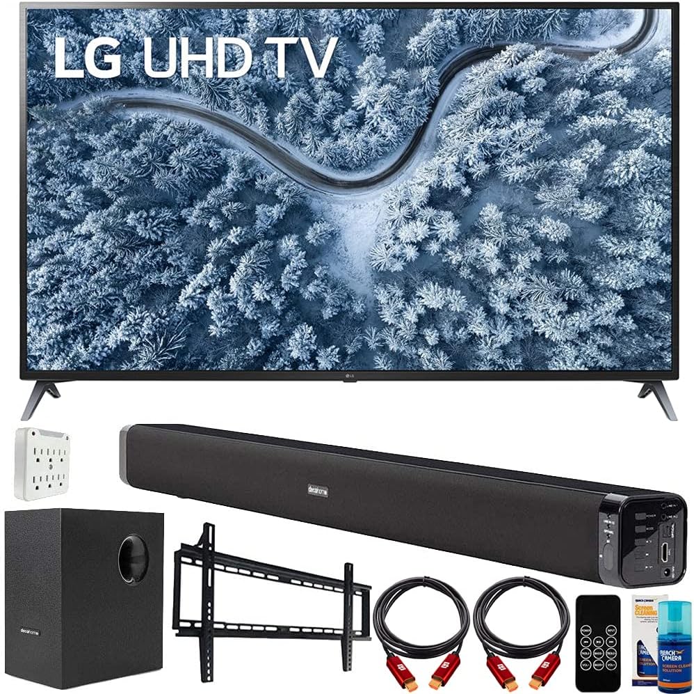 75 Inch LED 4K UHD Smart TV Bundle with Soundbar with Subwoofer and Wall Mount Accessory Kit Z3170