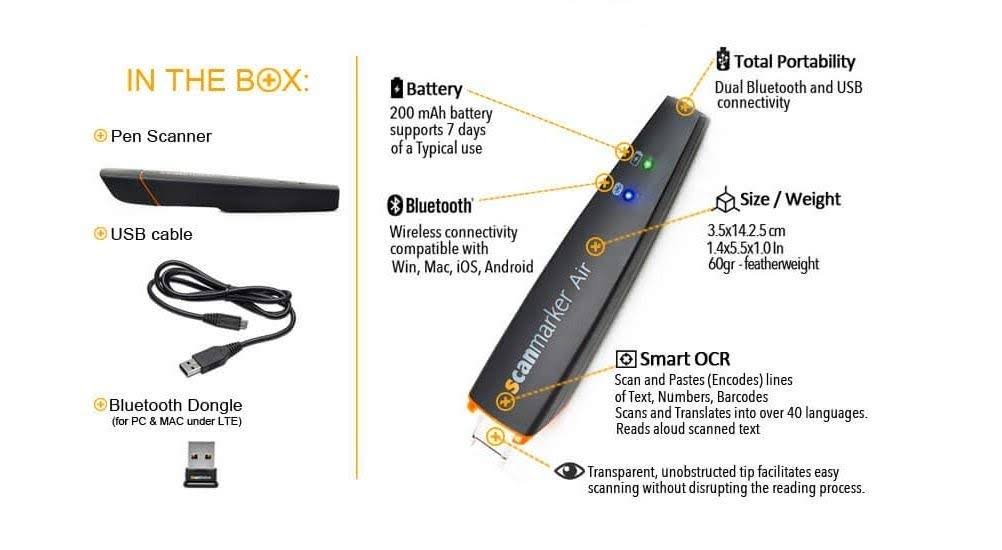Wireless Pen Scanner OCR Digital Highlighter and Reader W575