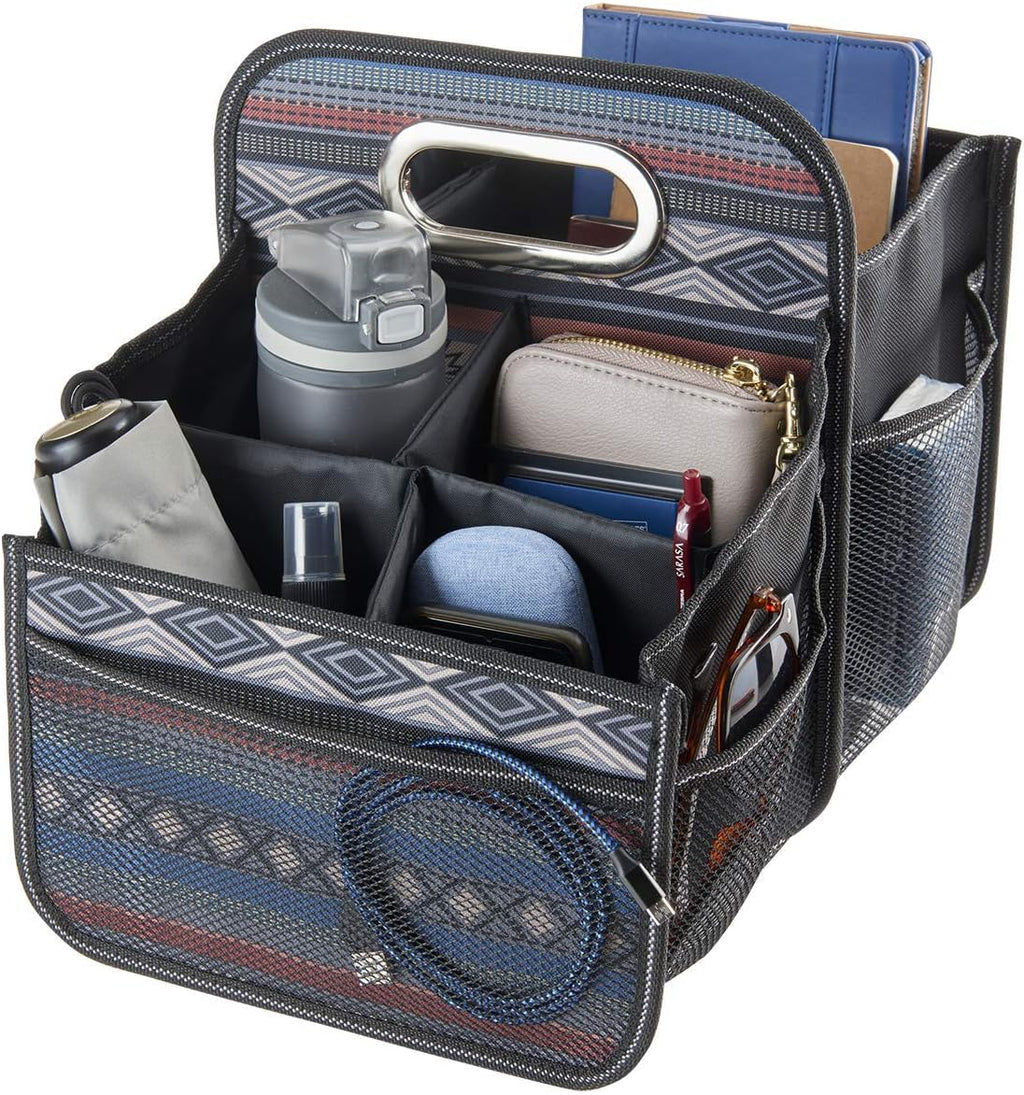 Black Car Seat Organizer with Movable Dividers G4319