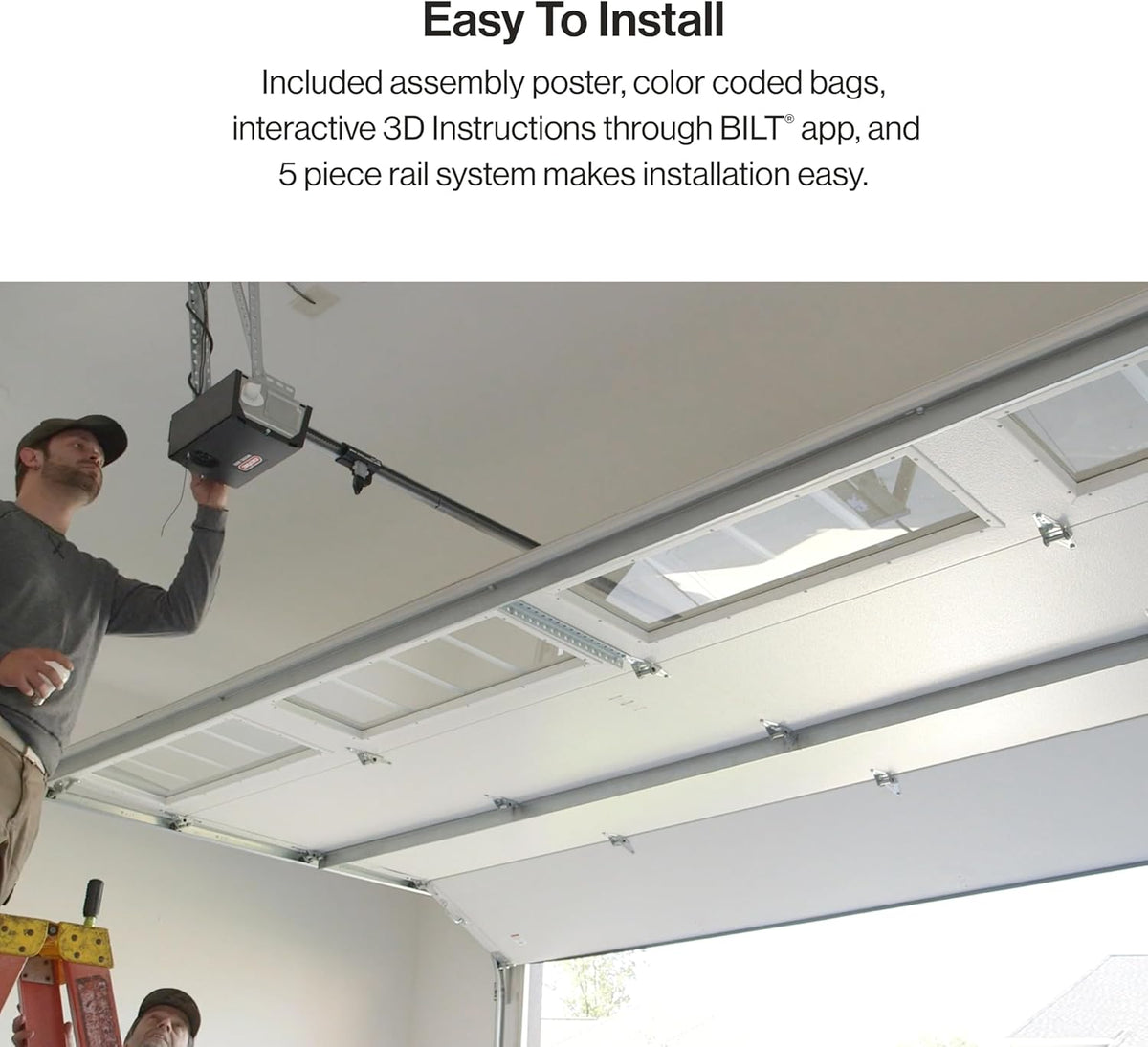 Smart Garage Door Opener with WiFi and Battery Backup, Black/White J131