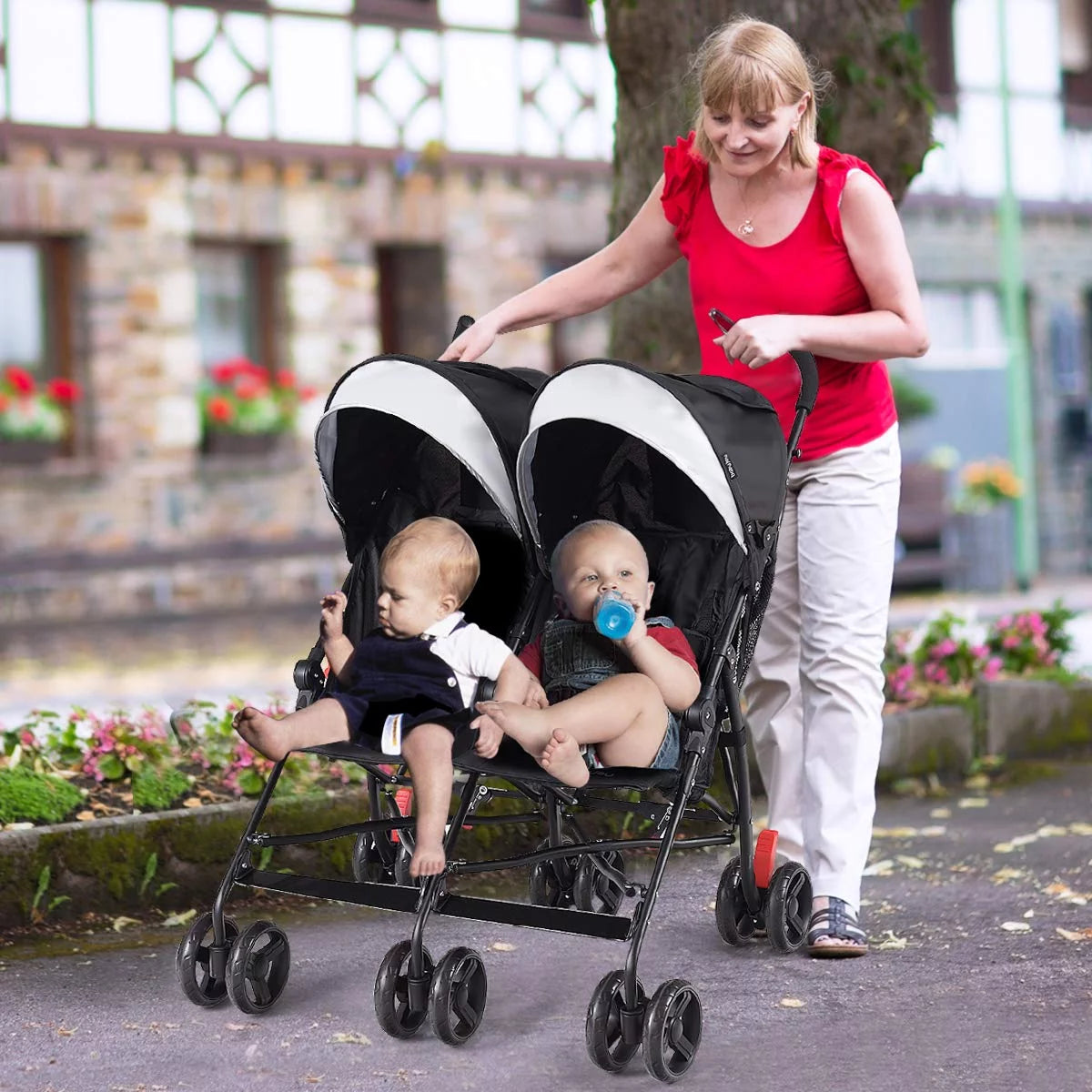 Foldable Twin Baby Double Stroller U707