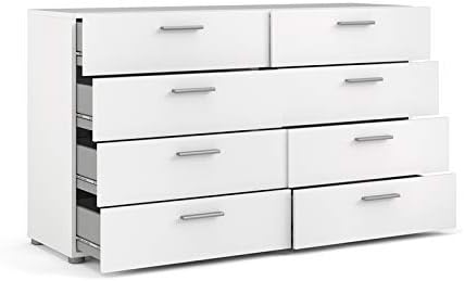 White 8 Drawer Double Dresser and Nightstand R24015
