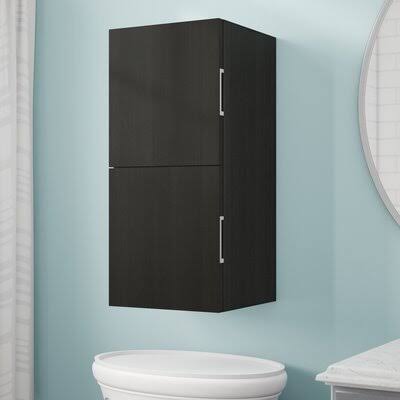 Black Wood Linen Cabinet L496
