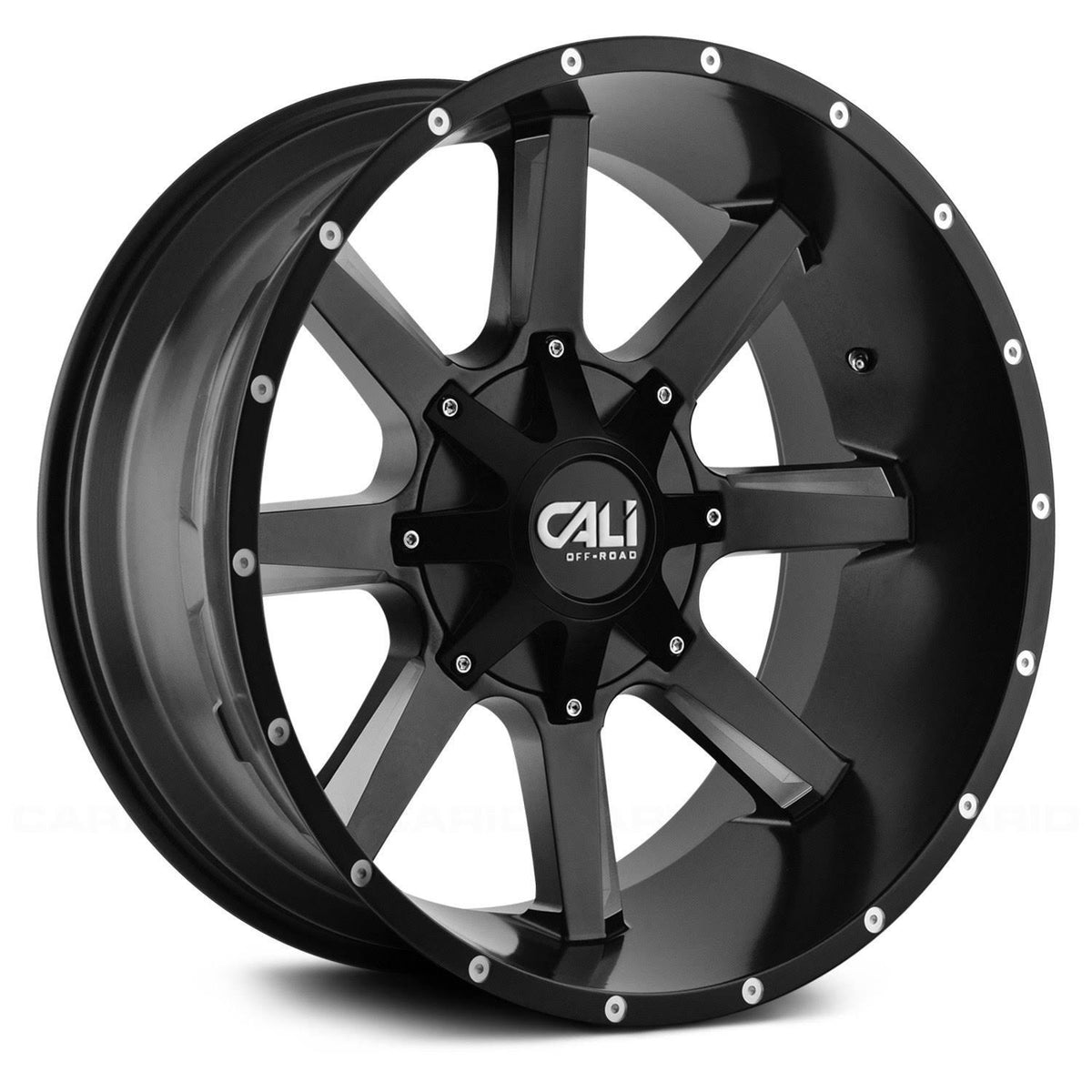22x12 6x135 -47mm Satin Black Milled Spokes Wheel W648