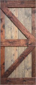 Brown/Walnut Knotty Pine Wood Sliding Barn Door Slab Q230