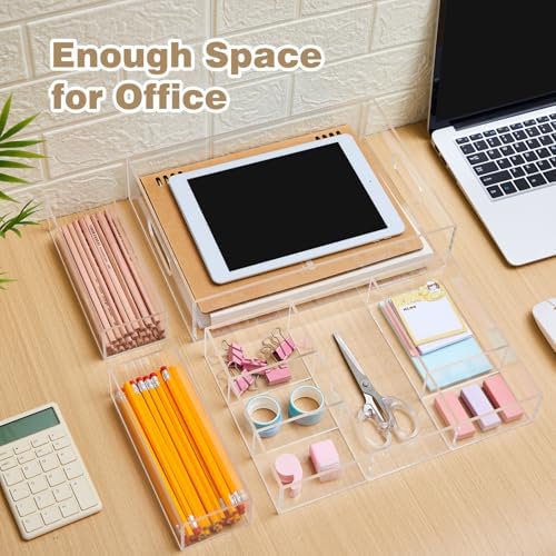 Clear Acrylic Desk Drawer Organizer Set 4 Pack E3749