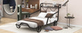 Twin Size Black Metal Car Bed with Guardrails R616