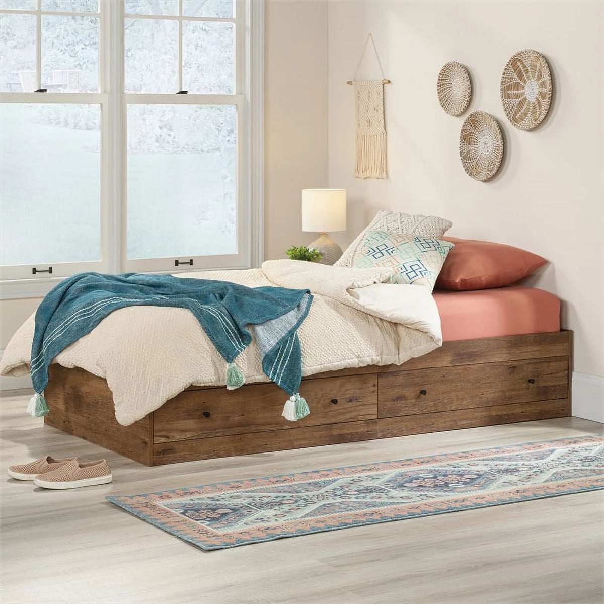 Vintage Oak Engineered Wood Bed I951