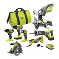 18V Cordless 6-Tool Combo Kit with Batteries, Charger, and Miter Saw S953